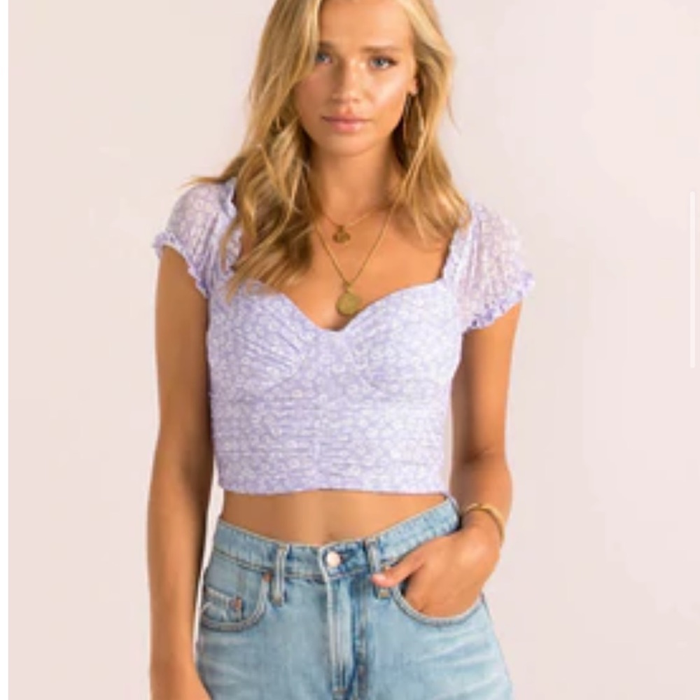 Purple off-the-shoulder top